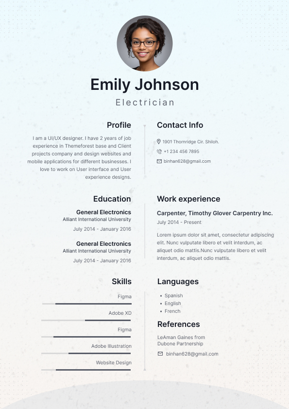 Resume Template Quartz